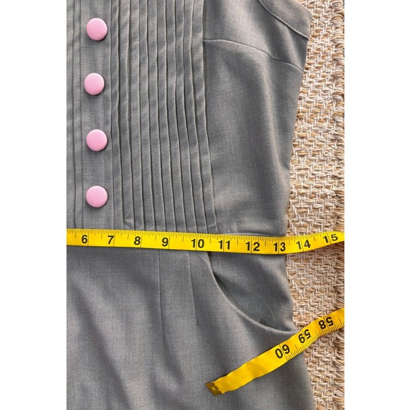 Bettie Page Las Vegas Grey Pink Wiggle Dress Vintage Style Pencil Sheath Small - Picture 6 of 7